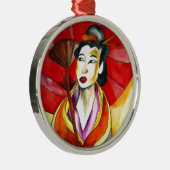 Ornement En Métal peinture originale d'art Geisha (Droite)