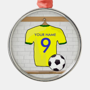 Ornement En Métal Pendentif de maillot de foot personnalisable (jaun