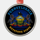ORNEMENT EN MÉTAL PENNSYLVANIA KEYSTONE STATE FLAG TIE (Devant)