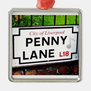 Ornement En Métal Penny Lane sign from the city of Liverpool England