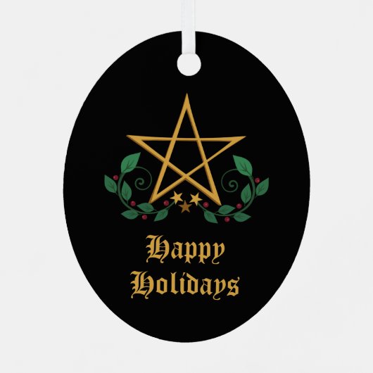 Ornement En Métal Pentacle Wiccan (Verso)