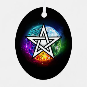 Ornement En Métal pentagramme wiccan