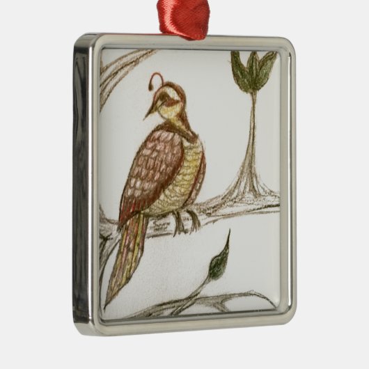 Ornement En Métal Perdrix dans un poirier vert (Droite)