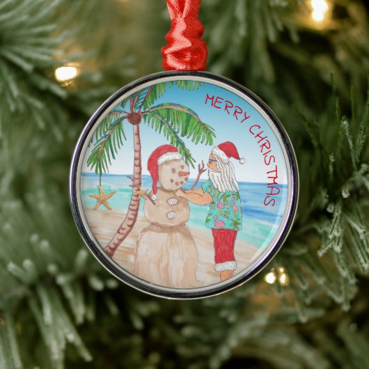 Ornement En Métal Père Noël bâtiment Sandy Snowman Noël Snowbird (Arbre)