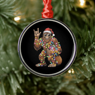 Ornement En Métal Père Noël Bigfoot Lumières de Noël Rock Drôle