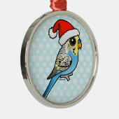 Ornement En Métal Père Noël bleu et jaune Budgie (Droite)