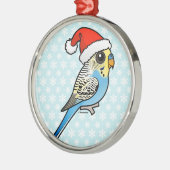 Ornement En Métal Père Noël bleu et jaune Budgie (Gauche)