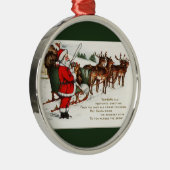 Ornement En Métal Père Noël et Sleigh avec Reindeer Green (Droite)