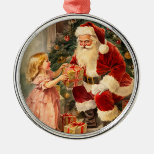 Ornement En Métal Père Noël et Vintage enfant