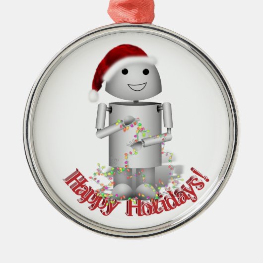 Ornement En Métal Père Noël Little Helper - Robot mignon, Robo-x9 (Devant)