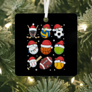 Ornement En Métal Père Noël Sports Noël Sport Balle Joueur Amateur