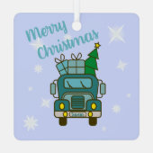 Ornement En Métal Père Noël vue de devant Joyeux Noël (Verso)