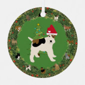 Ornement En Métal Père Noël Wire Fox Terrier (Recto)