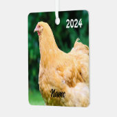Ornement En Métal Personalized Buff Orpington Hen  - Pet Chicken (Avant gauche)