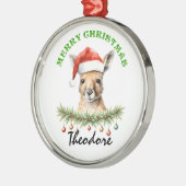 Ornement En Métal Personalized Christmas Aussie Animals Kangaroo (Gauche)