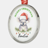 Ornement En Métal Personalized Christmas Aussie Animals Koala (Gauche)