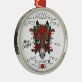 Ornement En Métal Personalized Donkey Christmas Ornament Keepsake (Droite)