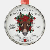 Ornement En Métal Personalized Donkey Christmas Ornament Keepsake (Devant)