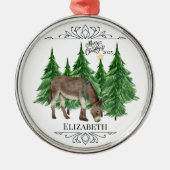 Ornement En Métal Personalized Donkey Christmas Ornament Keepsake (Devant)