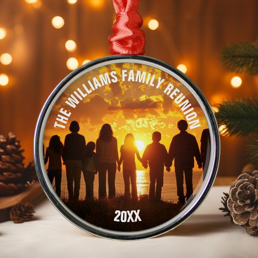 Ornement En Métal Personalized Family Reunion Photo 2025 Christmas