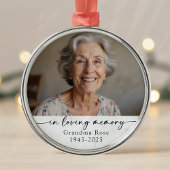 Ornement En Métal Personalized In Loving Memory Photo Keepsake