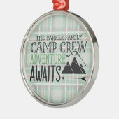 Ornement En Métal PERSONALIZED NAME Cabin Camping Adventure (Gauche)