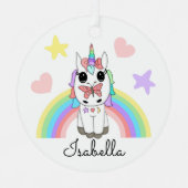 Ornement En Métal Personalized Unicorn, Butterfly and Rainbow (Recto)