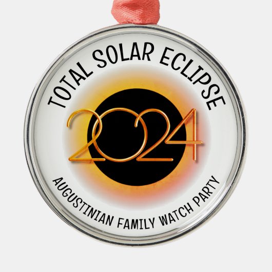 Ornement En Métal Personnalisable 2024 TOTAL SOLAR ECLIPSE (Devant)