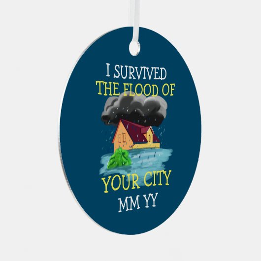 Ornement En Métal Personnalisable j'ai survécu à la tempête (Avant droite)