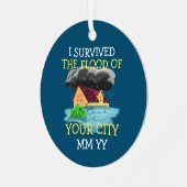 Ornement En Métal Personnalisable j'ai survécu à la tempête (Avant gauche)
