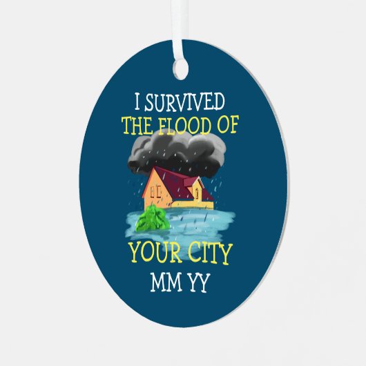 Ornement En Métal Personnalisable j'ai survécu à la tempête (Avant gauche)