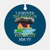 Ornement En Métal Personnalisable j'ai survécu à la tempête (Verso)