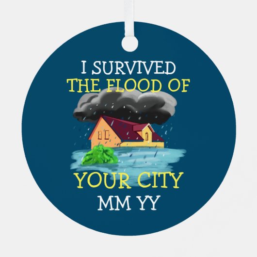 Ornement En Métal Personnalisable j'ai survécu à la tempête (Verso)