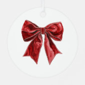 Ornement En Métal Personnalisé Chic Red Bow (Verso)