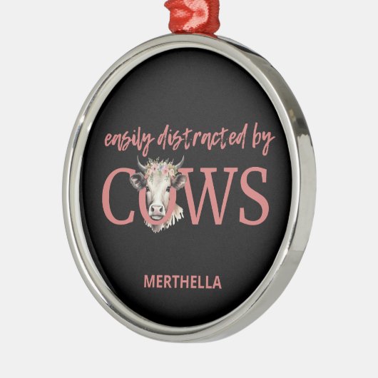 Ornement En Métal PERSONNALISÉ FACILEMENT DISTRAIT PAR LES VACHES Vi (Gauche)
