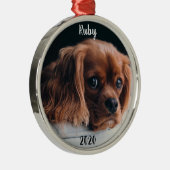 Ornement En Métal Personnalisé Ruby Cavalier King Charles Spaniel (Droite)