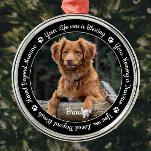 Ornement En Métal Pet Memorial Pet Loss Remembrance Gift Dog Photo