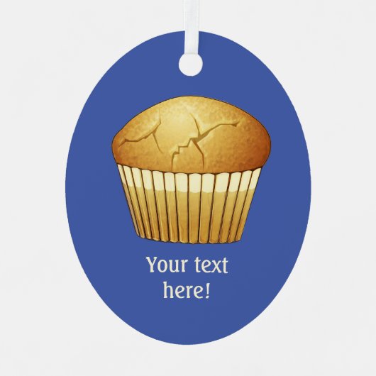 Ornement En Métal Petit-déjeuner Muffin en Coque - Graphisme aliment (Recto)