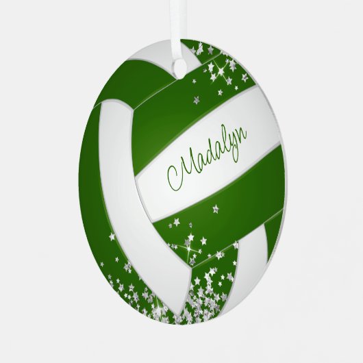 Ornement En Métal petite étoile argent vert filles volleball gardien (Avant gauche)