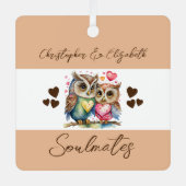 Ornement En Métal Petites âmes chouettes chouettes mariées heureux b (Recto)