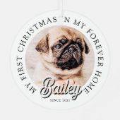 Ornement En Métal Pet's My First Christmas In Forever Home Modern (Verso)