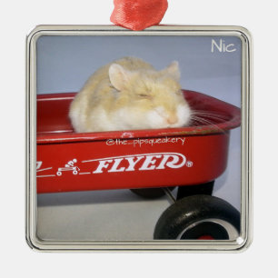 Ornement En Métal Peu de chariot rouge !