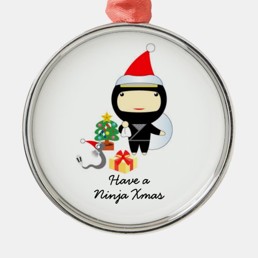 Ornement En Métal Peu d'ornement de Noël de Ninja (Devant)