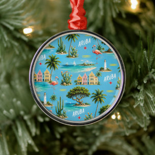 Ornement En Métal Phare de l'île caraïbe d'Aruba voyage souvenir