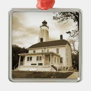 Ornement En Métal Phare de Sandy Hook