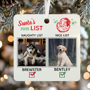 Ornement En Métal  Photo chien drôle Noël méchant gentil