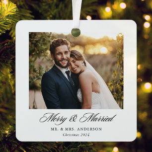 Ornement En Métal Photo classique moderne Joyeux et Mariage marié