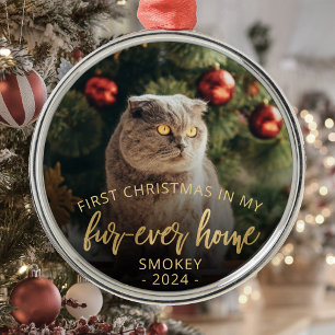 Ornement En Métal Photo d'animal Premier Noël Maison pour toujours O