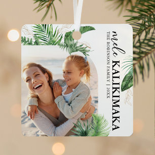 Ornement En Métal Photo d'arche Mele Kalikimaka Noël