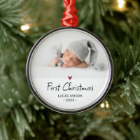 Photo de bébé pour son premier Noël moderne
